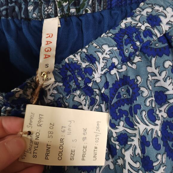 Raga Pull on Joggers in Blue Paisley Size S - Picture 6 of 8